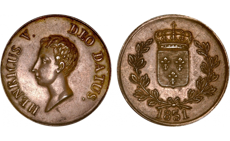 France, Henri V, Pretender, 5 Francs 1831, module of