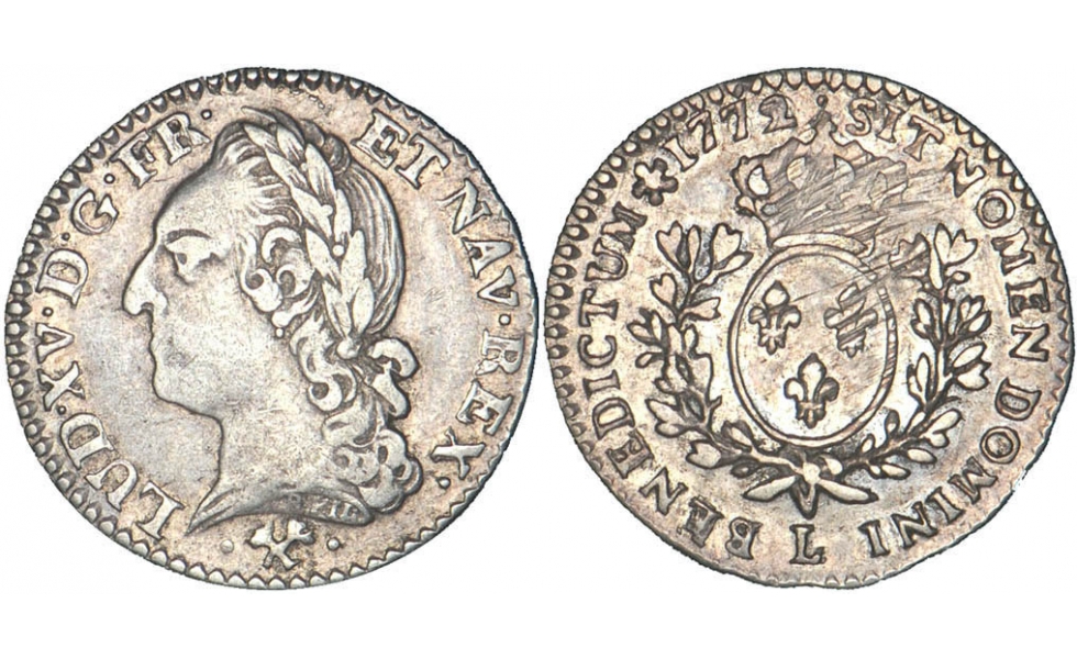 Kingdom of France, Louis XV the Well-Beloved, 1715-1774, 1/10 Ecu 1772, Bayonne
