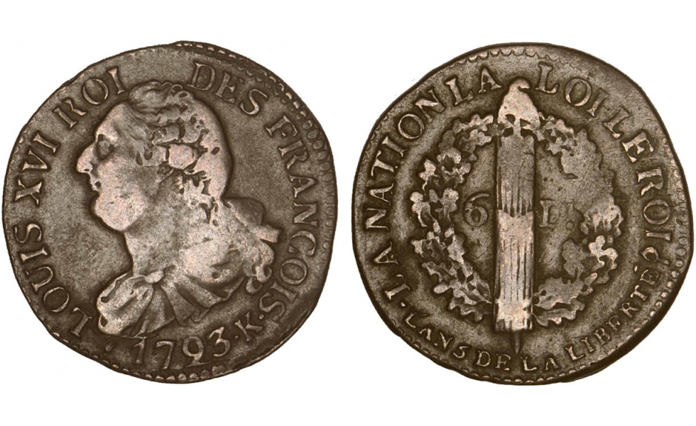 France, Revolutionary Period, 6 Deniers 1793, Bordeaux