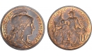 France, Decime, final trial strike in Bronze by Dupuis