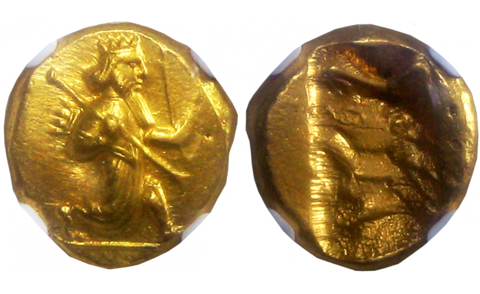 Persia, Achaemenid Empire, Artaxerxes II, Daric, Sardes, NGC graded, very rare