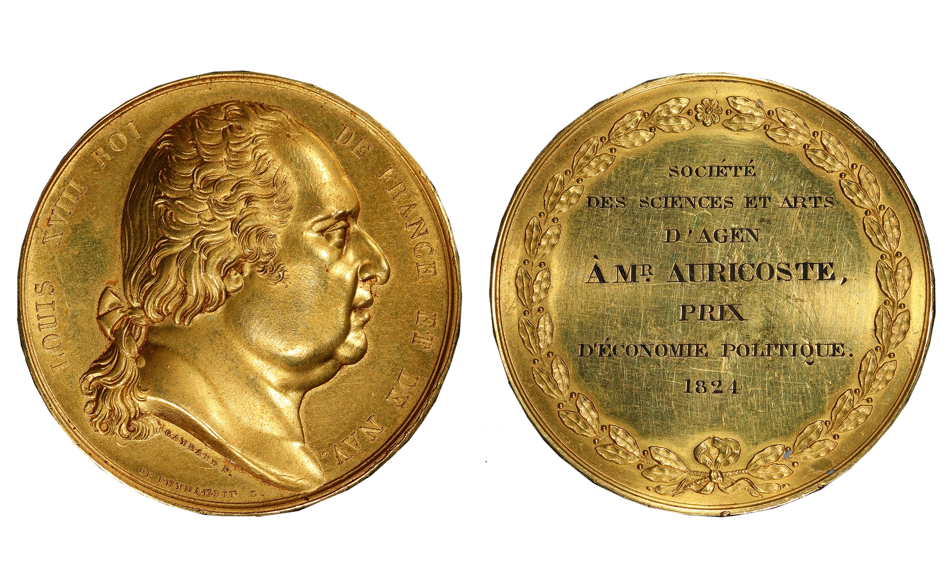 Médaille En Laiton Louis XVIII Roi De France - Pièce Numérotée 105