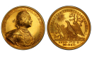 Russia, Tsardom, Paul I, 1796-1801, Gold Medal 1717, tribute to Peter I, PCGS SP 61, Top Pop