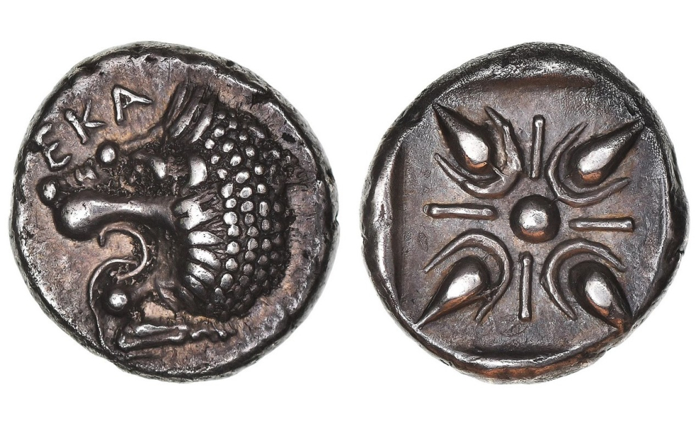 Asia, Caria, Hekatomnos, Tetrobol ca. 392-377 BC