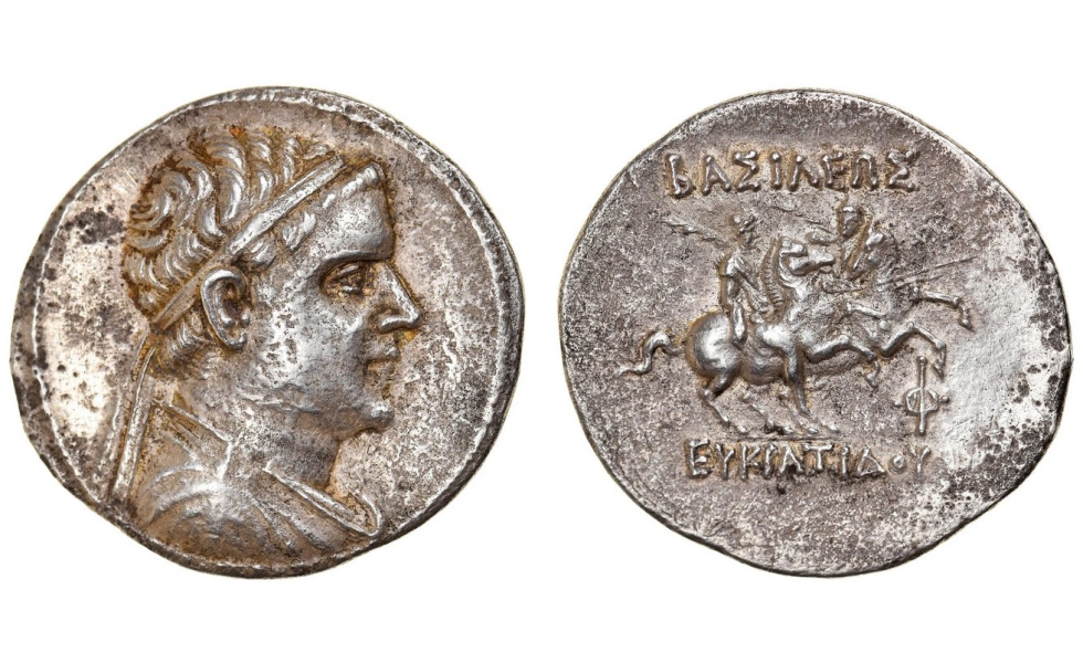 Bactrian Kingdom, Eucratides I, 171-135 BC, Tetradrachm ca. 170-145 BC, rare