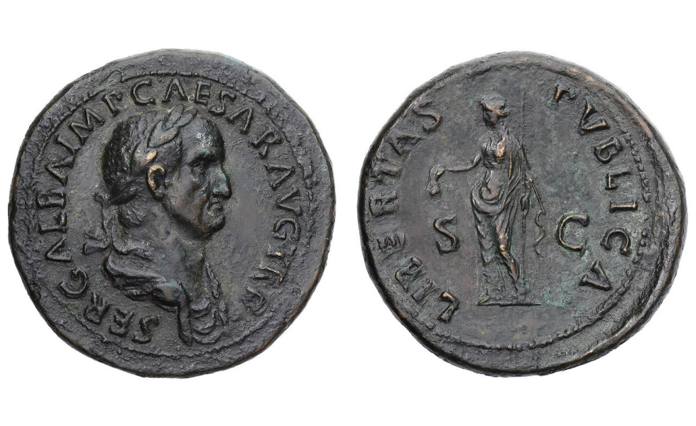 Roman Empire, Galba, 68-69, Sestertius, Rome, very rare