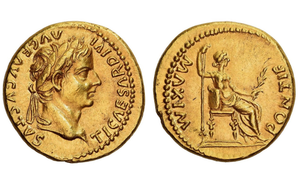 Roman Empire, Tiberius, 14-37, Aureus, Lugdunum