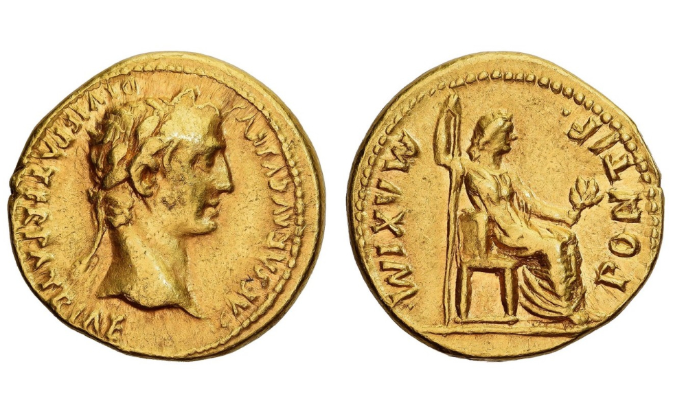 Roman Empire, Octavian as Augustus, 27 BC - AD 14, Aureus 2 BC - AD 14, Lugdunum, very rare type