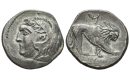The Carthaginians in Italy, Sicily, Sardinia and North Africa, Carthage, Shekel ca. 241-238, rare and in exceptional condition for the issue
