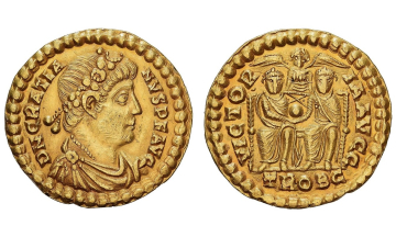 Roman Empire, Gratian, 367-383, Solidus, Trier, rare