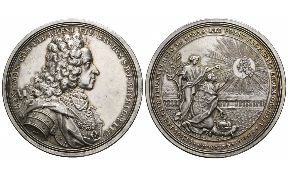 Germany, Bavaria, Maximilian II Emanuel, 1679-1726, Silver Medal 1715