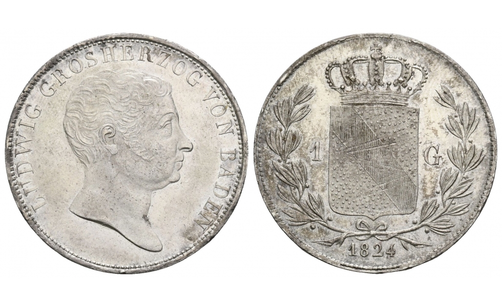 Baden, Ludwig (1818-1830), Gulden, 1824