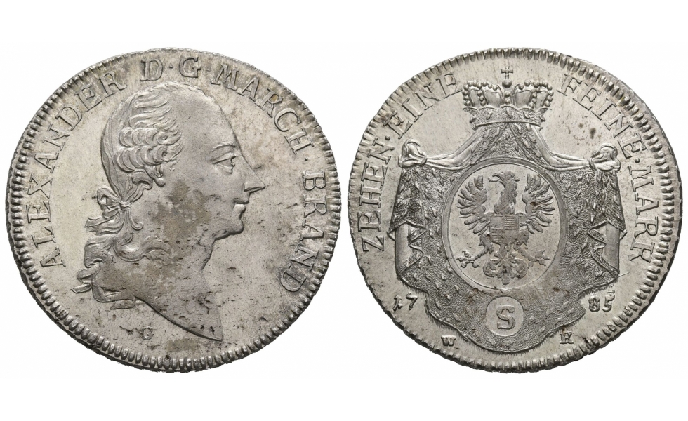 Brandenburg in Franken, Chr. Friedrich Karl Alexander, 1757-1791, Kon. Taler 1785, Schwabach